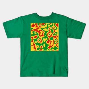 Paper Cut Out Pattern (Green, Yellow & Red) Kids T-Shirt